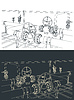 Vector clipart: Natural gas metering skid sketches
