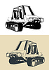 Vector clipart: Tracked snowmobile vehicle s
