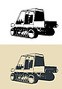 Vector clipart: Tracked snowmobile