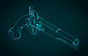 Vector clipart: Antique pistol isometric blueprint
