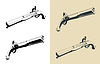 Vector clipart: Antique pistol stylized s