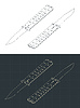 Vector clipart: Butterfly knife isometric blueprints