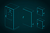 Vector clipart: Electrical panels blueprints
