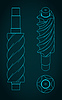 Vector clipart: Male screw blueprints