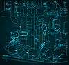 Vector clipart: Pipes and valves