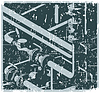 Vector clipart: Pipes and valves retro poster