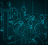 Vector clipart: Pipes valves and manometers