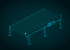 Vector clipart: Roller conveyor conveyor section isometric blueprint