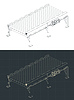 Vector clipart: Roller conveyor conveyor section isometric