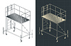 Vector clipart: Mobile maintenance platform isometric blueprints