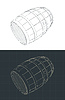 Vector clipart: Wooden barrel blueprints s