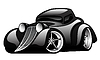 Vector clipart: Black Hot Rod Custom Coupe Illustration