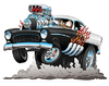 Vector clipart: Classic American Hot Rod Funny Car Cartoon Vector