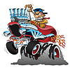 Vector clipart: Highboy Hot Rod Race Car Cartoon Vector Illustration