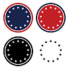 Vector clipart: Patriotic 13 Stars Circle Set Isolated Vector