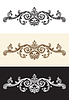 Vector clipart: Set of baroque scroll hand drawing design element