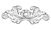 Vector clipart: Retro foliage design element decorative hand drawing