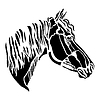 Silueta negra de cabeza de caballo | Ilustración vectorial