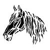Silueta de plantilla de plantilla de cabeza de caballo y | Ilustración vectorial