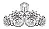 Vector clipart: Ornate baroque hand drawing design element