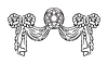 Vector clipart: Decorative element with drapery and wreath