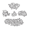 Set of floral elegant baroque design elements