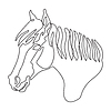 Vector clipart: Grace horse head in profile one continuous line