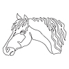 Vector clipart: Pony head in profile one continuous line drawing
