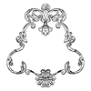 Vector clipart: Engraved damask border with flora ornaments
