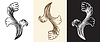 Vector clipart: Engraving floral monogram and design element