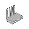 Vector clipart: WiFi router sign. Wi-Fi Internet equipment icon.