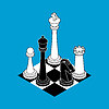 Vector clipart: Chess game sign for chess club. Concept symbol of