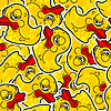 Vector clipart: Old rubber duck with wrinkles pattern seamless.