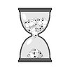 Vector clipart: Hourglass with skulls. Glass hourglass and skull.