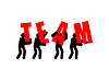 Vector clipart: Team - people with letters. Business team