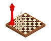 Vector clipart: Pawns Surround King in Chess. Chess Game. Concept: