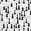 Vector clipart: Chess pattern seamless. chess pieces set background