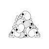 Vector clipart: Pile of skulls. Mountain of skeleton heads
