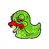 Vector clipart: Rubber ducky drug addict green