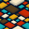 Vector clipart: CPU PC pattern seamless. Processor background.