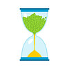 Vector clipart: Hourglass with money. Glass hourglass and cash.