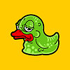 Vector clipart: Old rubber duck with wrinkles. Tired toy