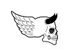 Vector clipart: Skull with horns and wings. Symbol of demons and