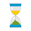 Vector clipart: Hourglass with money. Glass hourglass and cash.