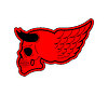 Vector clipart: Skull with horns and wings. Symbol of demons and