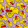 Vector clipart: Old rubber duck with wrinkles pattern seamless.