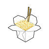 Vector clipart: Chinese noodles in box. Traditional food in China