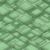 Vector clipart: CPU PC pattern seamless. Processor background.