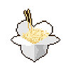 Vector clipart: Chinese noodles in box pixel art. 8 bit