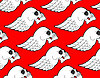 Vector clipart: Skull with horns and wings pattern seamless.